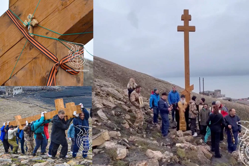 Biskop Iyakov, som støtter Putins krig, reiste et gigantisk kors på Svalbard uten Norges viten
