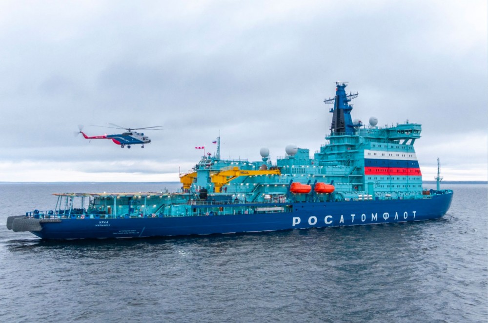 Less than a year after launch, Russia's newest nuclear icebreaker sails  back to St. Petersburg yard